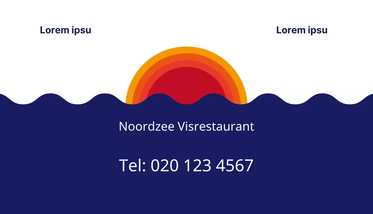 Schattig restaurant sashimi met blauwe illustratie