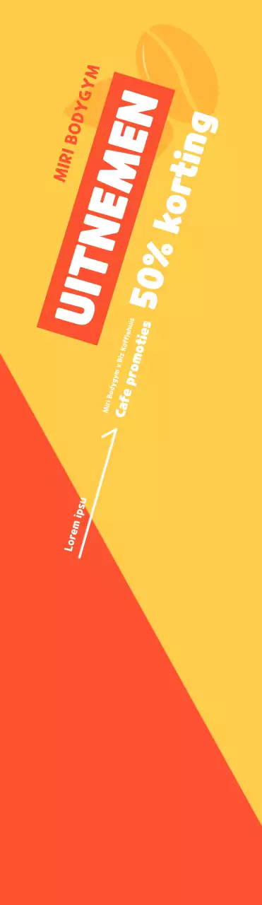 Promotionele banner voor een vrolijk sportschoolcafé