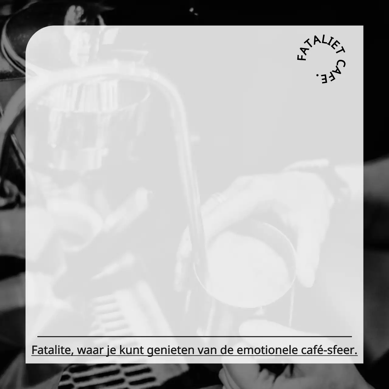 Eenvoudige en emotionele fotoachtergrond in zwart en licht wit voor concept café merchandise