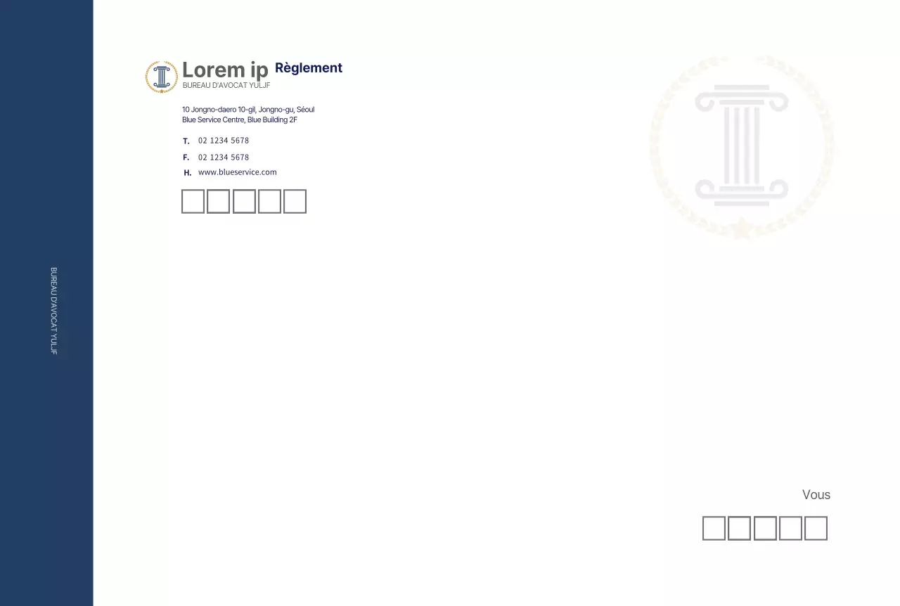 Cabinet d'avocats d'affaires moderne de couleur bleu marine