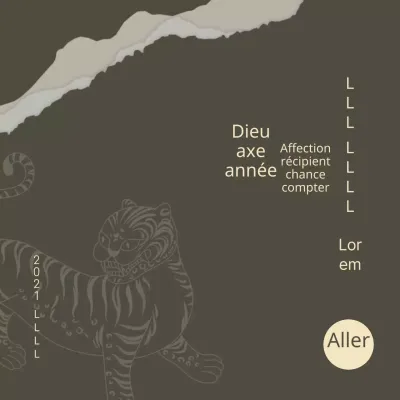 Affranchissement traditionnel du jour de l'an en tigre sur fond sombre
