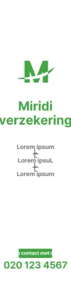 Pitch voor verzekeringsadvies met groen, schoon logo en tekst