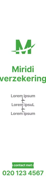 Pitch voor verzekeringsadvies met groen, schoon logo en tekst