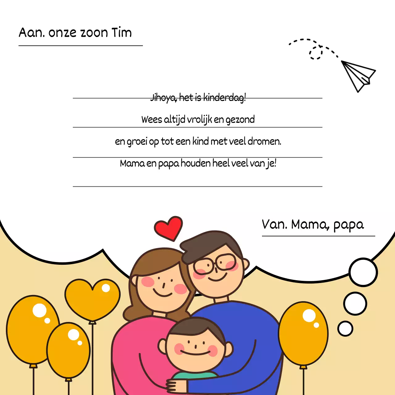 Schattige bedankbriefjes voor familiedag