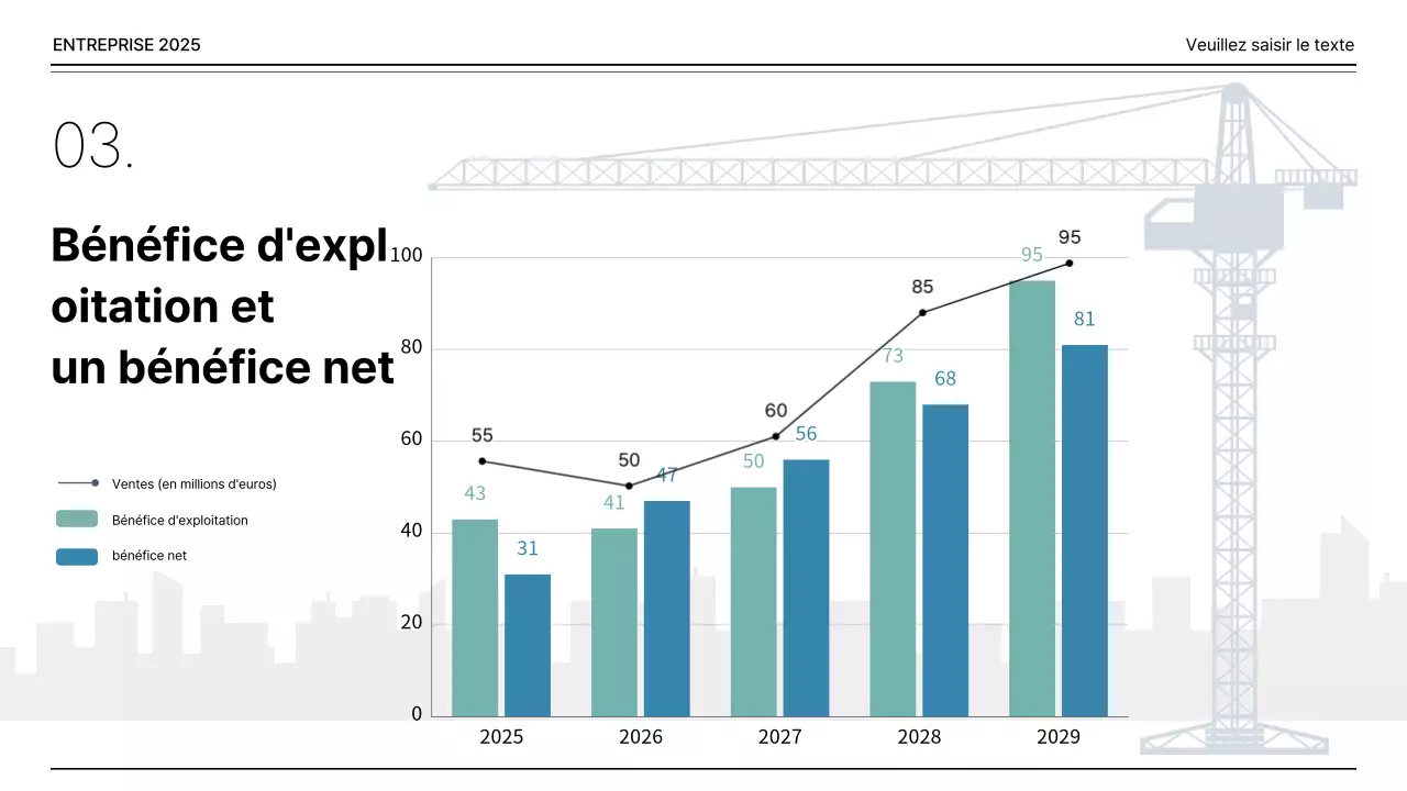 Image du gris et de la construction Graphique du résultat d'exploitation et du résultat net