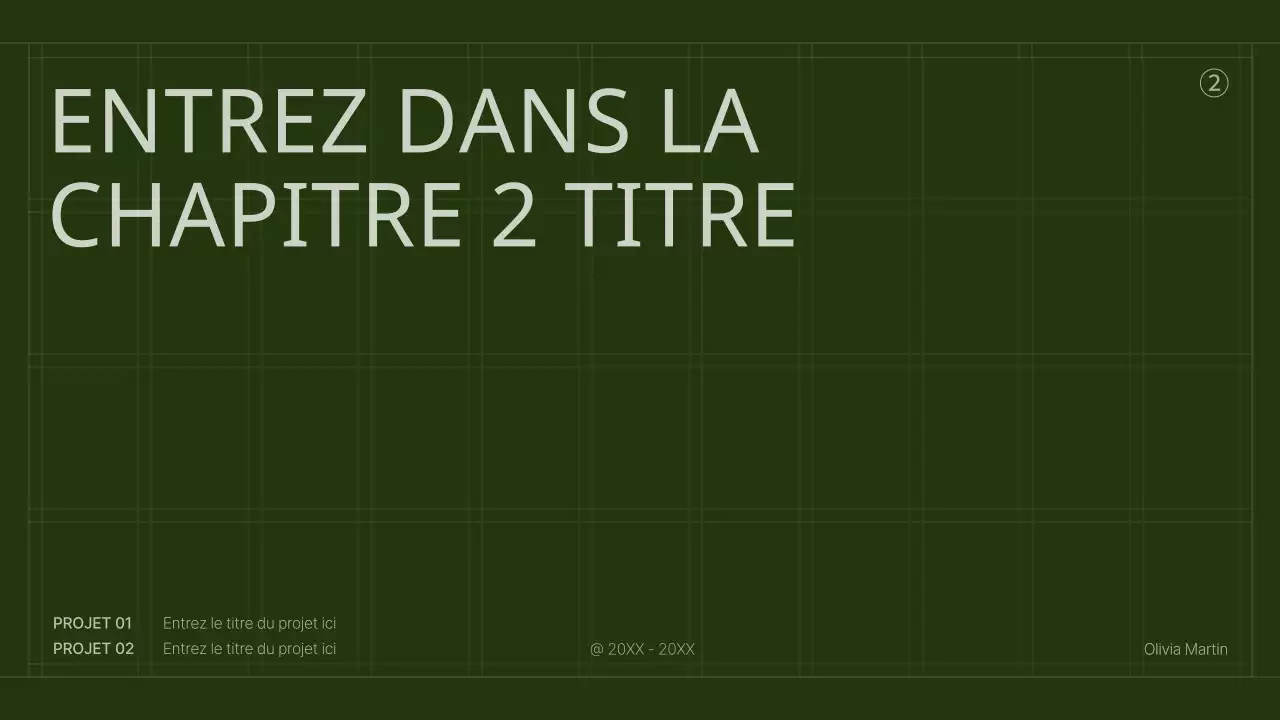 Le portfolio d'un spécialiste du marketing de contenu avec un concept de grille simple et vert