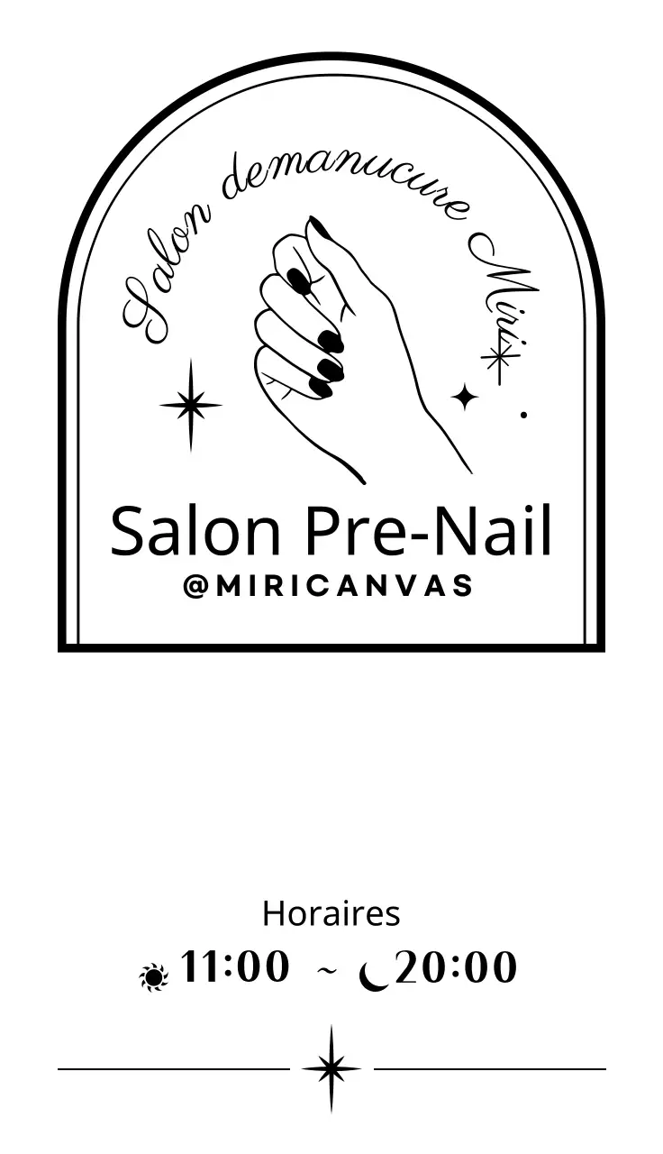 Illustration d'un salon de manucure en blanc et noir