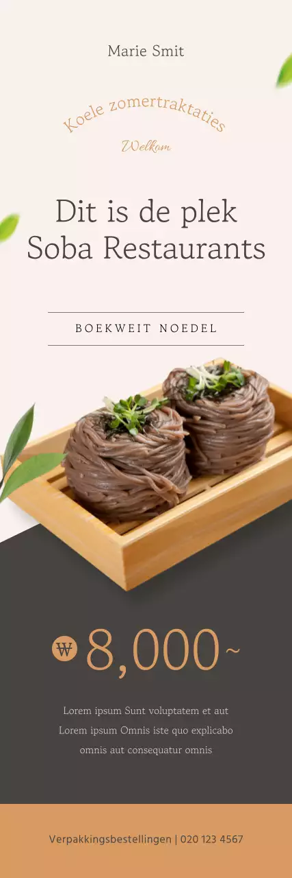 Beige en eenvoudig, hier moet je zijn voor sobanoedels