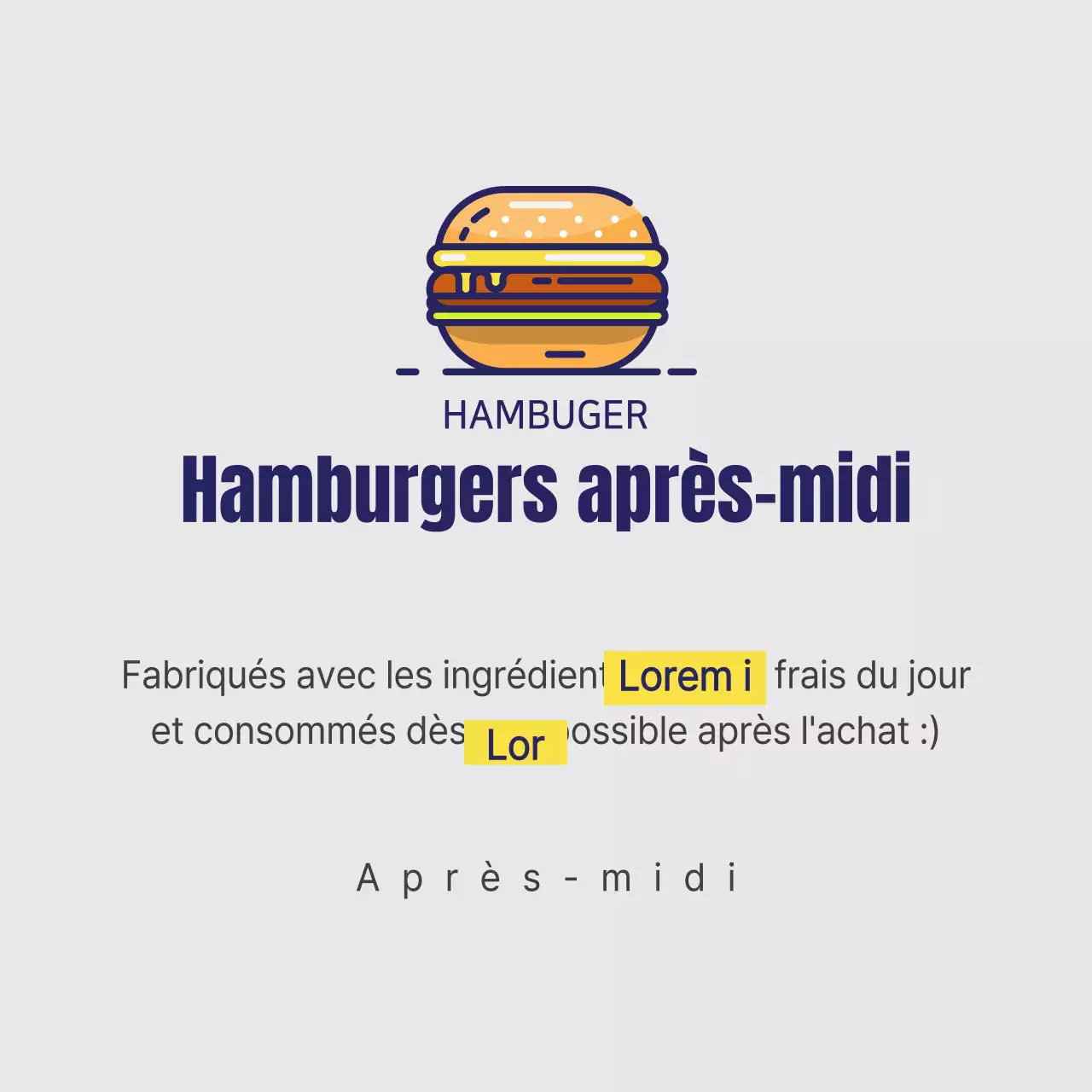 Hamburger de l'après-midi