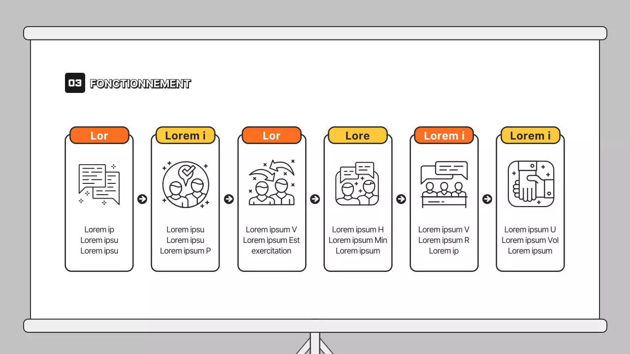Présentation de la discussion avec illustration orange