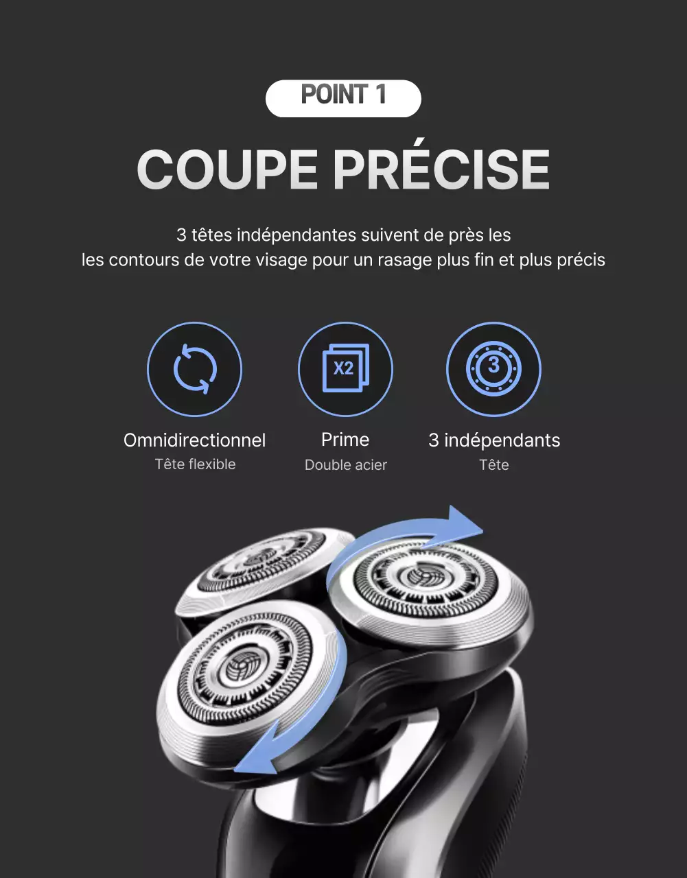 Promouvoir l'électronique avec un concept simple en noir et argent