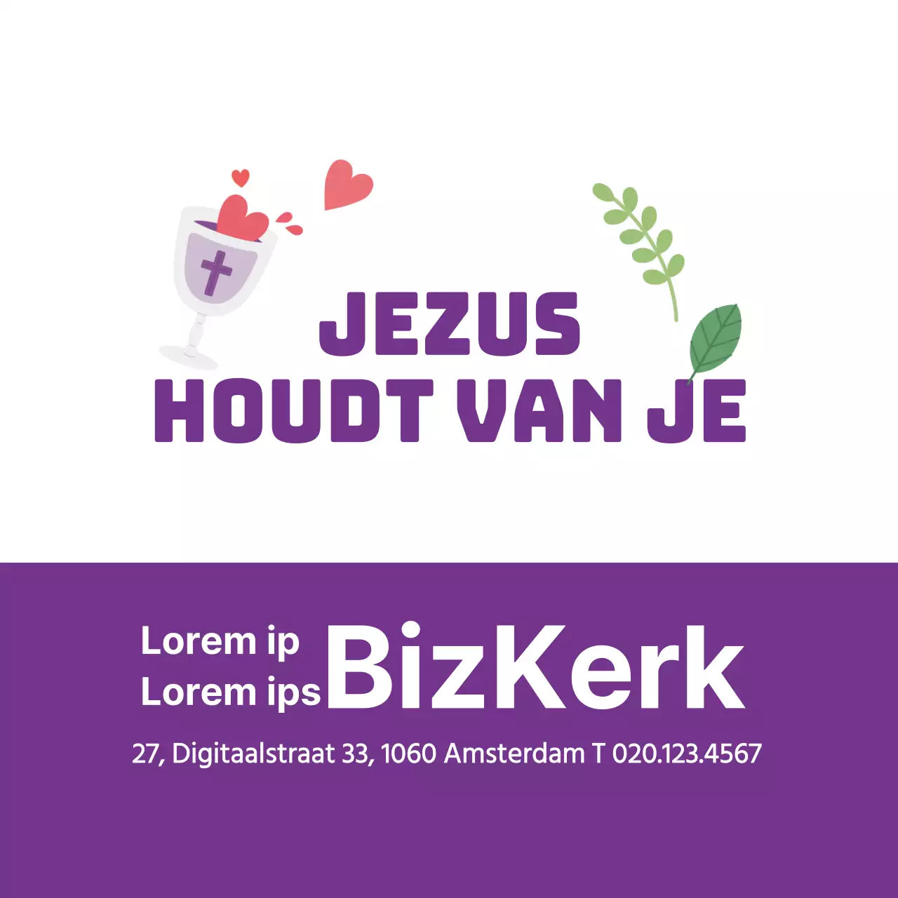 Paarse eenvoudige illustratie kerk