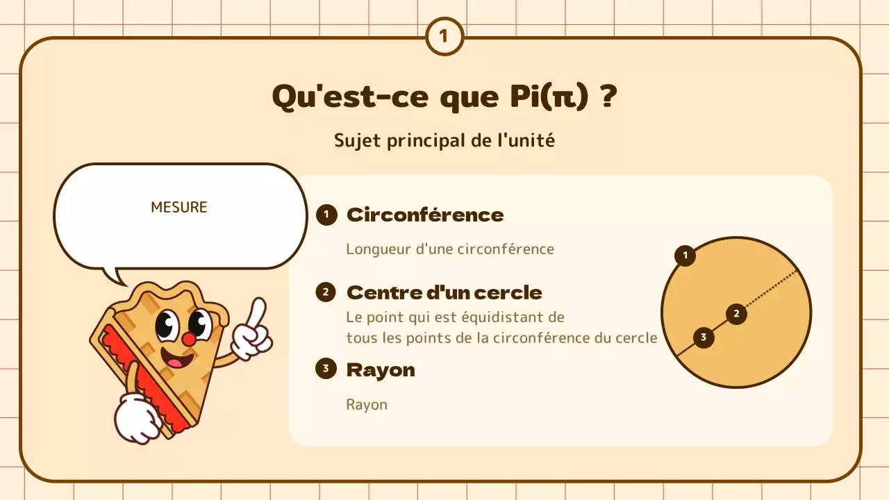 Mignon dessin animé d'éducation circonférentielle en beige et marron