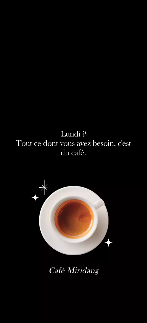 Lettre sentimentale image de café en orange et blanc