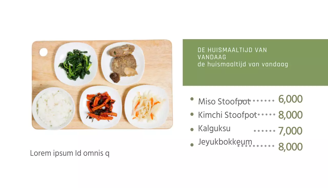 Thuis gekookte maaltijd van de dag