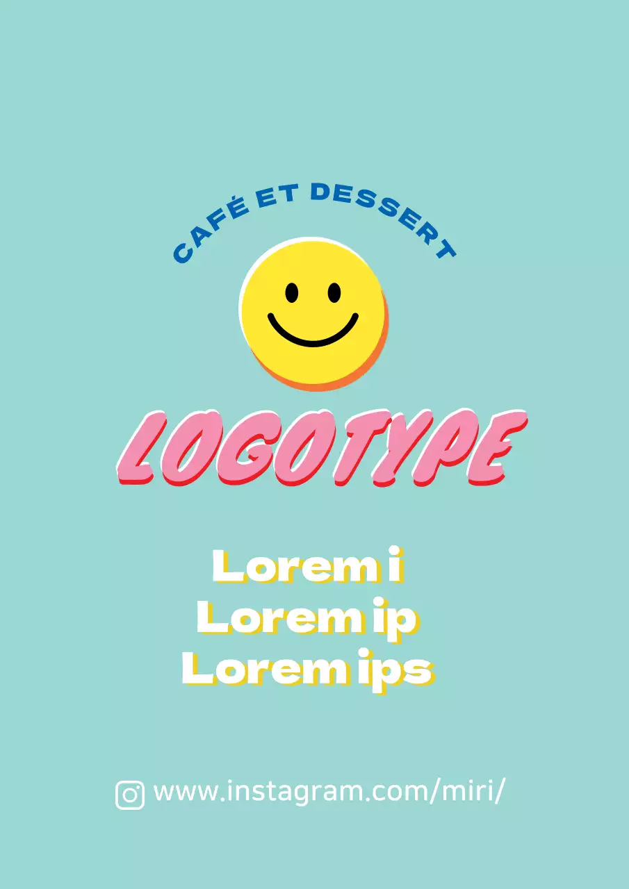 Illustration bleu rose promotion café mignon