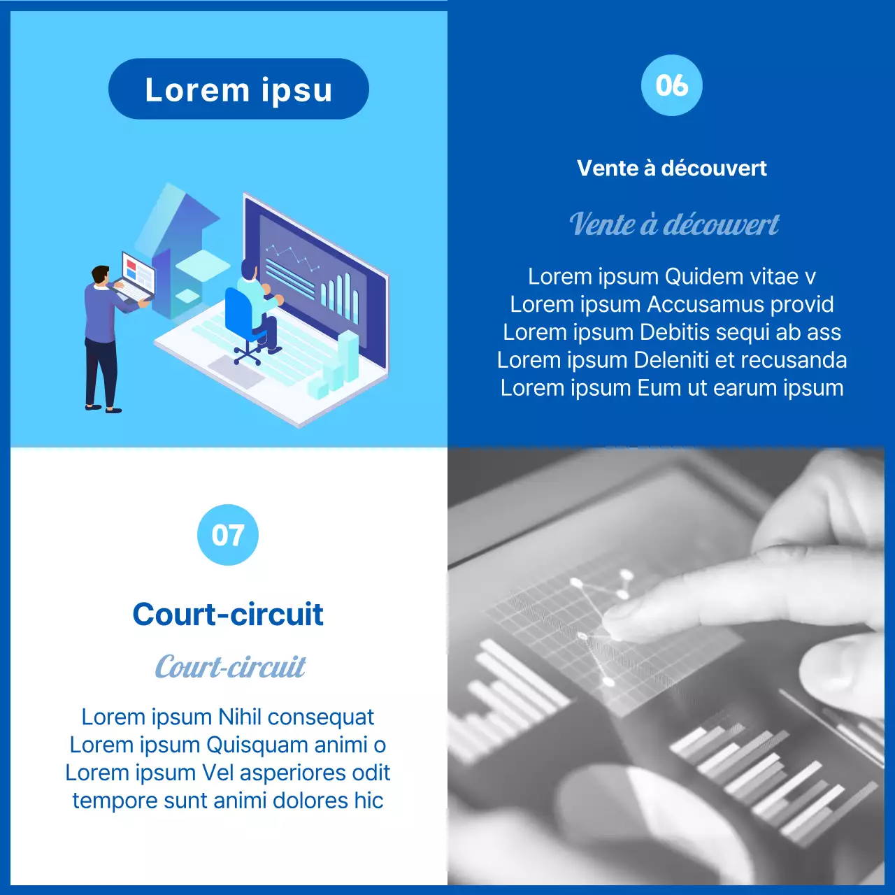 Surligner les illustrations et les photos en bleu Glossaire des termes boursiers