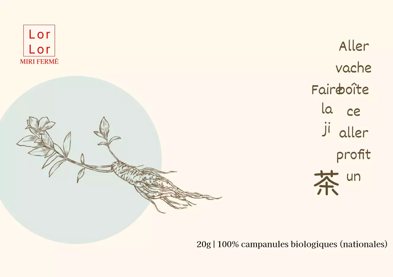 Dessin à la menthe thé aux fleurs de clocher