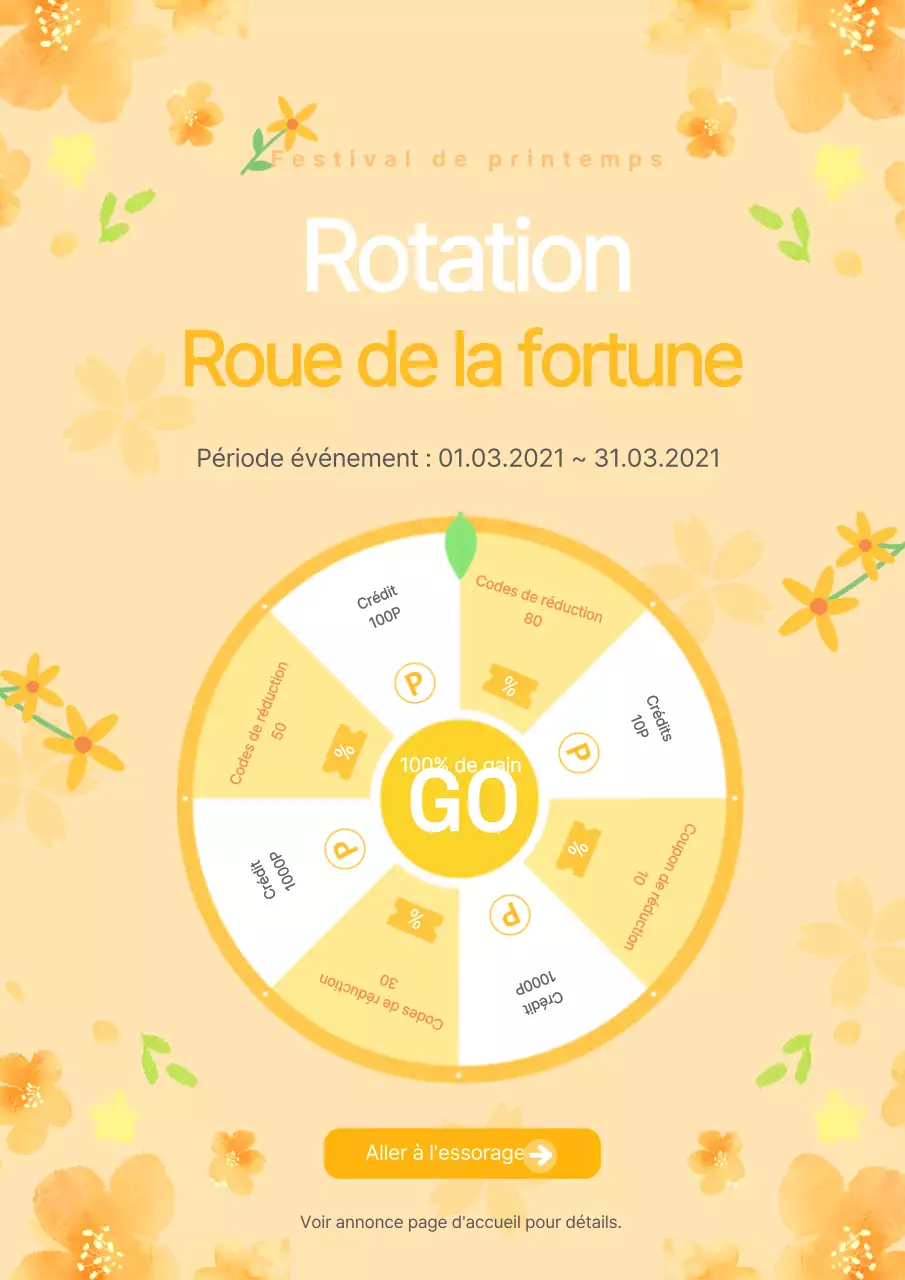 Thème Lucky Wheel en orange