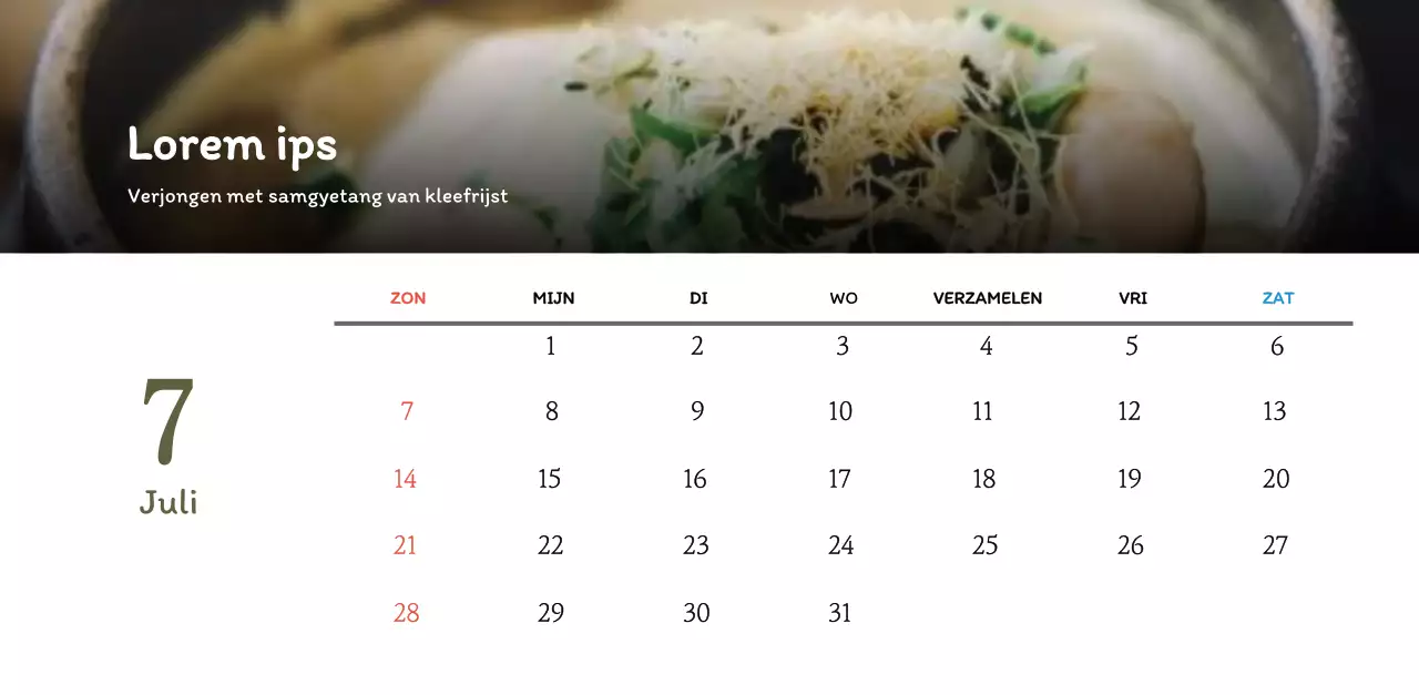 Traditioneel Koreaans restaurant concept coupon kalender in beige en bruin