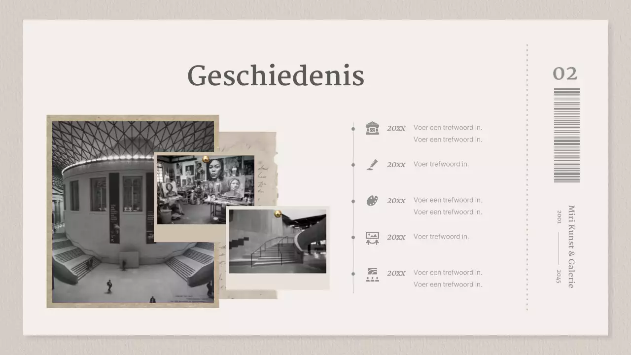 Een galerij van beige en grijze ticketconcepten