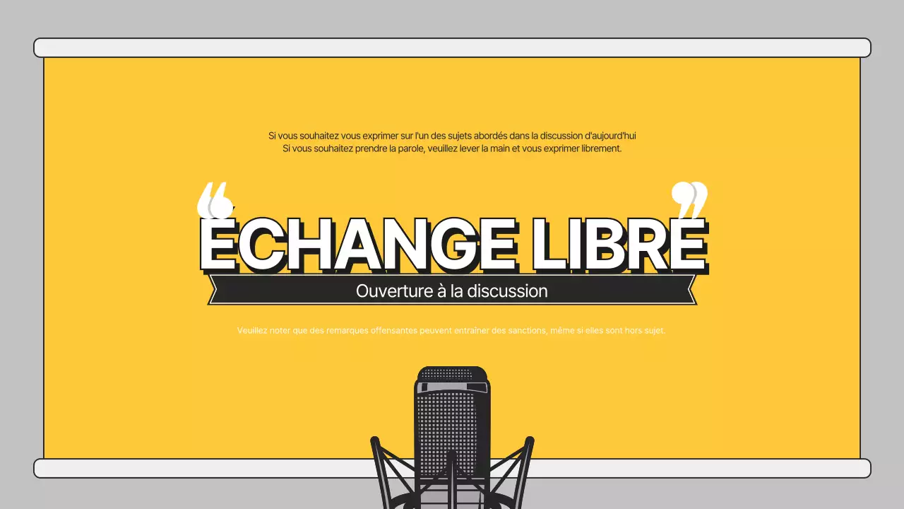 Présentation de la discussion avec illustration orange