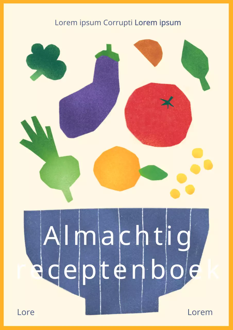 Gele en ivoorkleurige groente-illustraties voor een allround recept