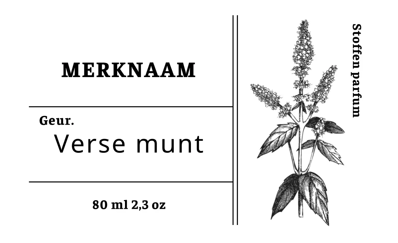 Wit eenvoudig geïllustreerd parfumetiket