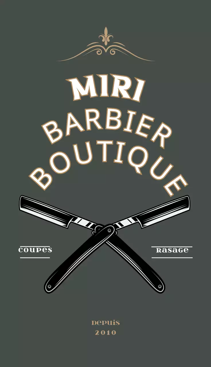 Carte de visite de salon de coiffure vintage vert