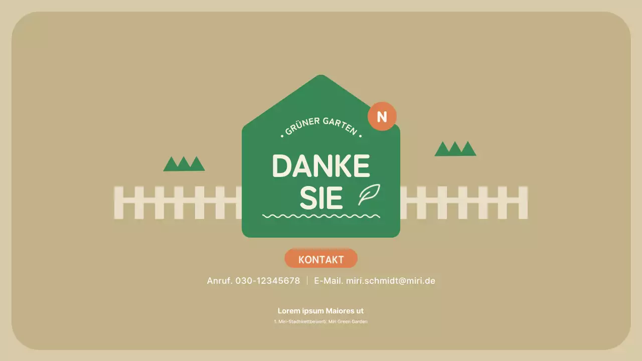 Vorschlag für einen Wettbewerb zur Wiederbelebung des Gemeinschaftsgartens in Grün und Orange