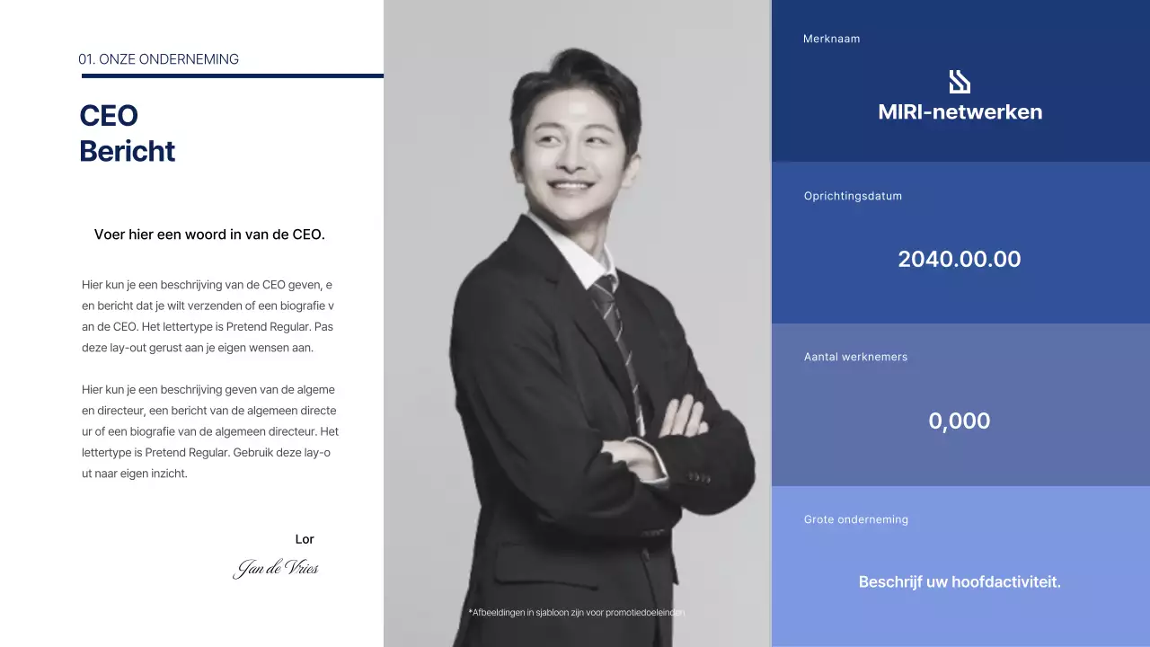 Een schoon, blauw, nieuw bedrijfsplan