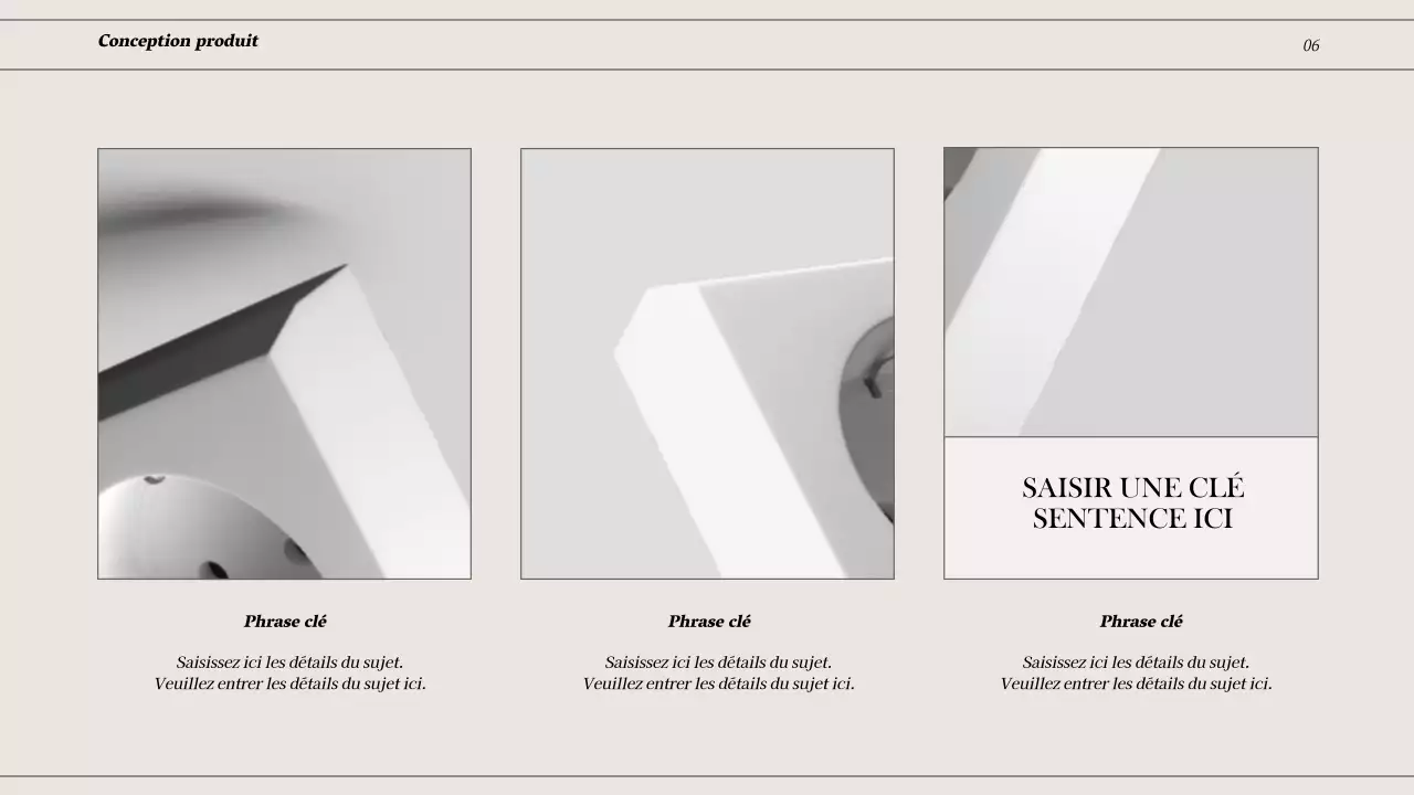 Portefeuille conceptuel aux lignes épurées en blanc cassé et noir