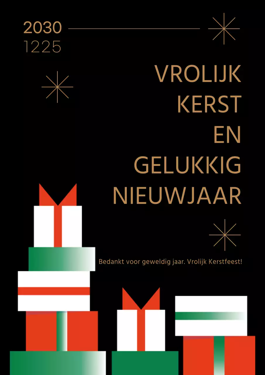 Kerstposter in zwart