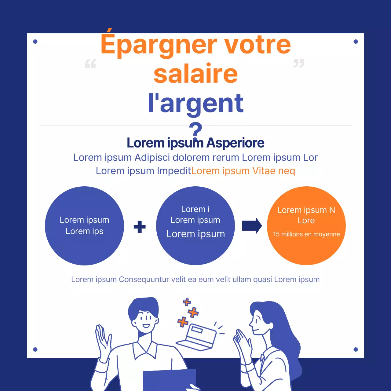 Carte des quatre rois de la politique de la jeunesse bleu et orange news design