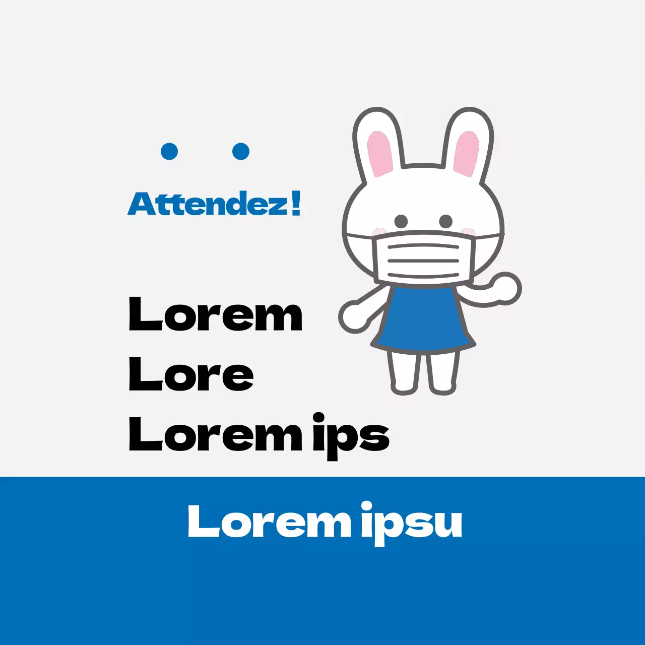 Illustration bleue corona mignon quarantaine