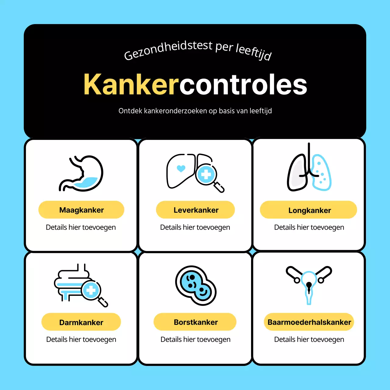 Eenvoudig lichtblauw en zwart 3D-pictogram om te zien wie een gezondheidscontrole nodig heeft