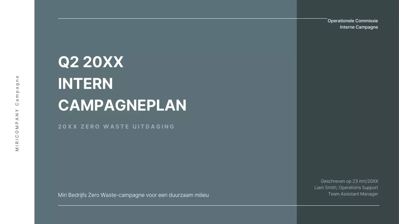 Een pitch presenteren voor een interne milieucampagne in rustgevende groene tinten