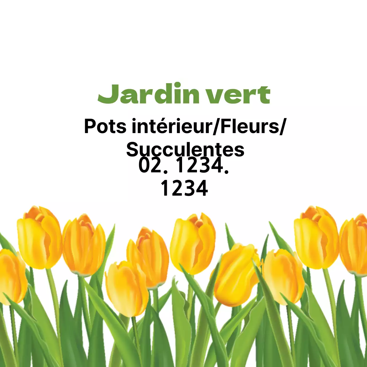Etiquette de jardin botanique avec illustration jaune et verte