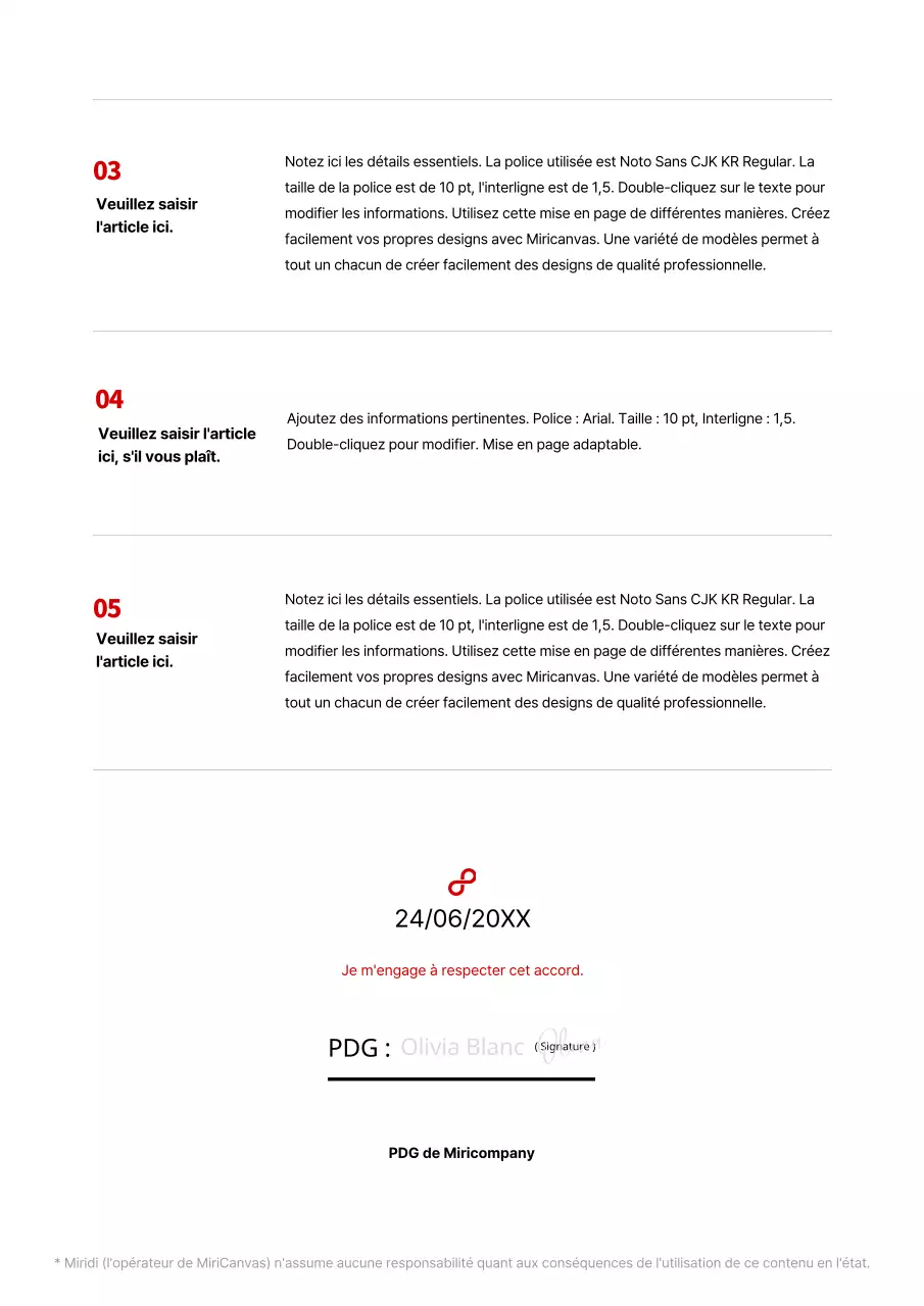 Accord de confidentialité des affaires avec un simple tableau rouge