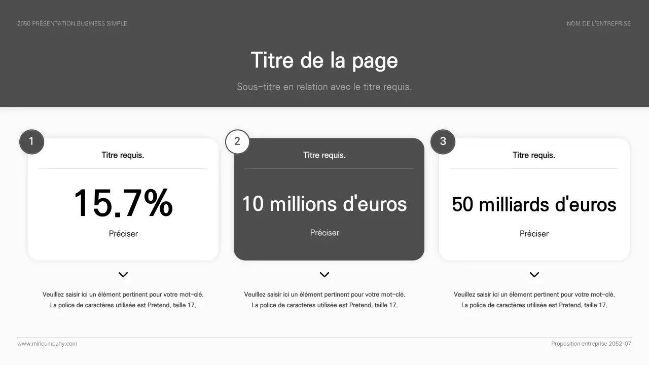Présentation d'entreprise simple, de style basique, en noir et blanc