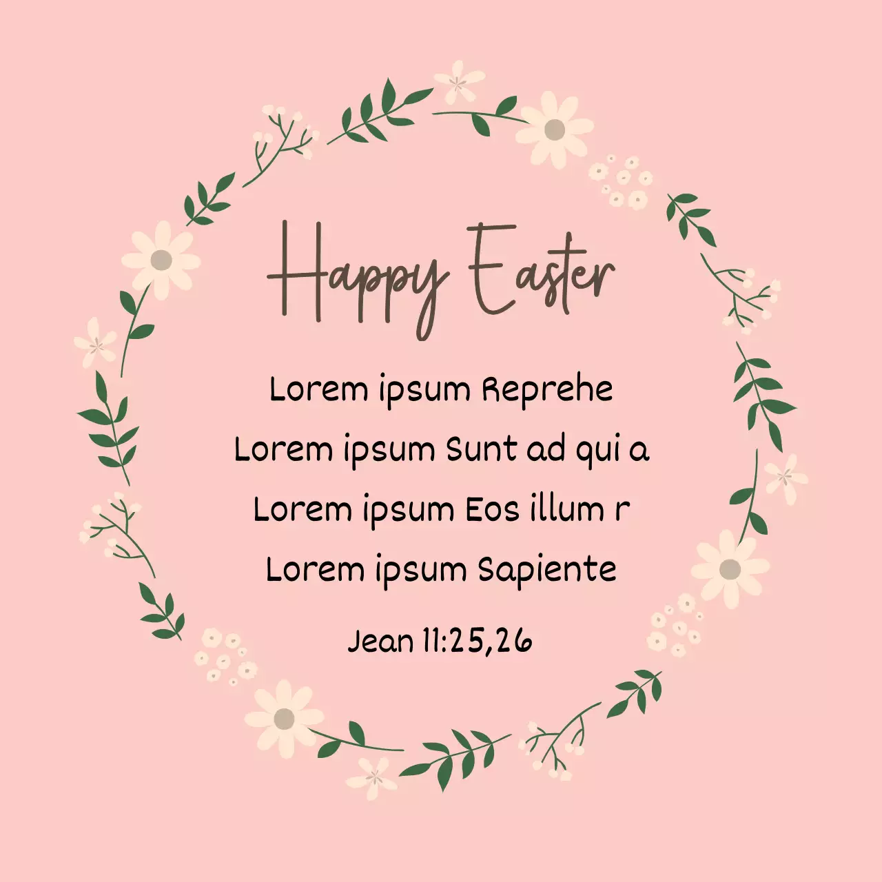 Illustration rose, étiquette de Pâques d'une église soignée