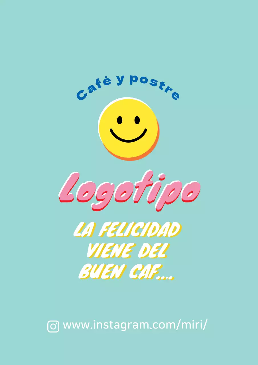 Azul rosa ilustración lindo café promoción