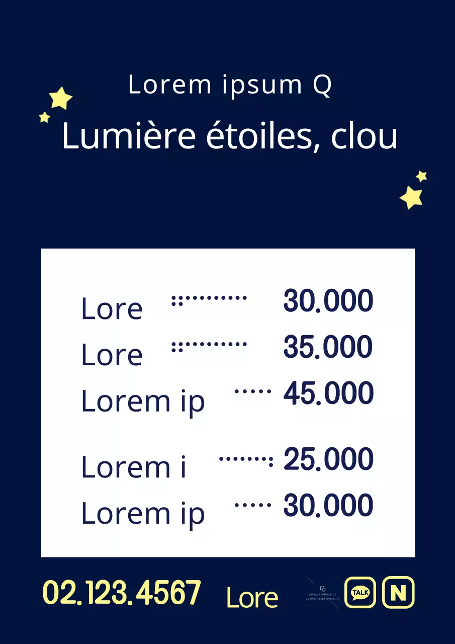 Promouvoir un menu nail art simple avec une illustration d'étoile bleu marine