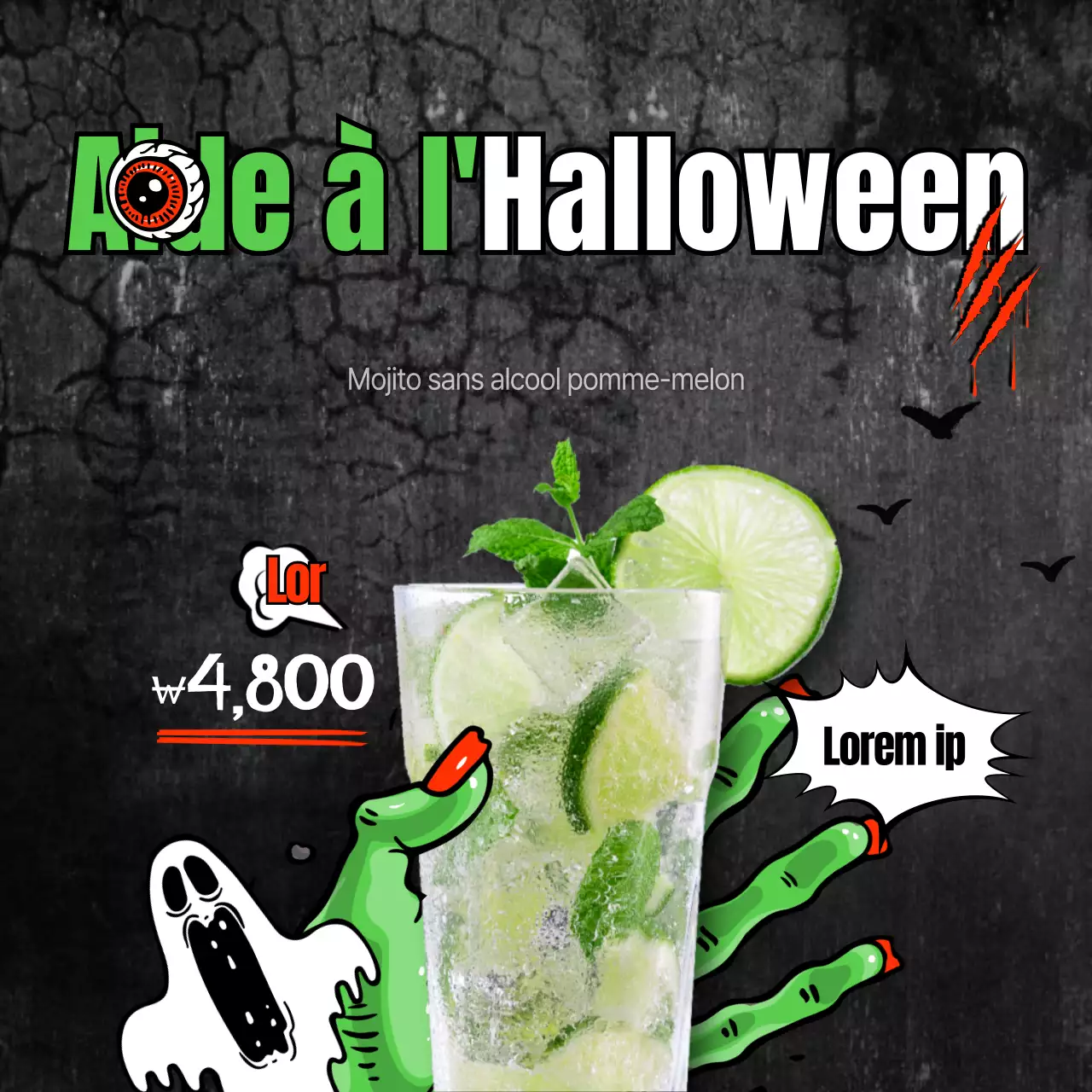 Halloween Zombie Character Seasonal Drink