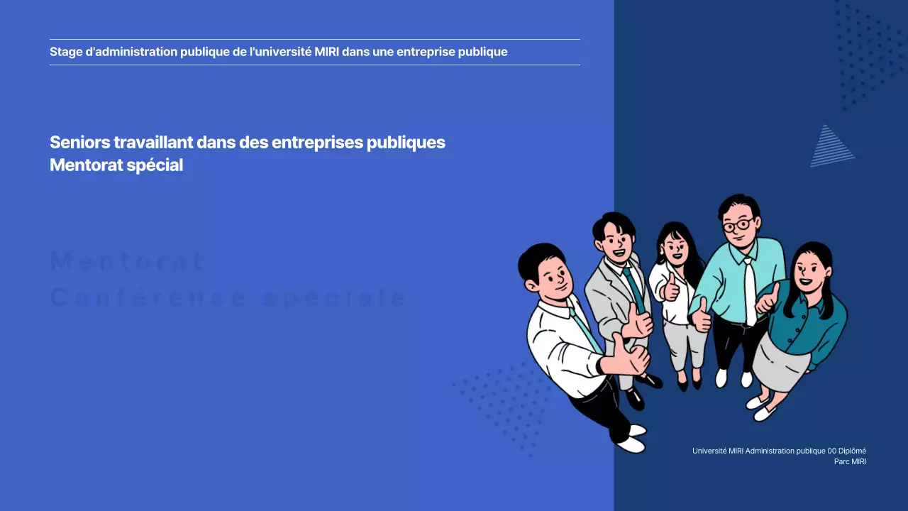 Présentation du programme spécial de tutorat pour les entreprises publiques en bleu