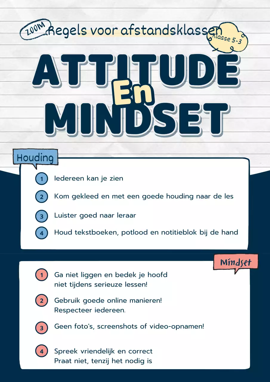 Marineblauw notitieboekSchrijvenConceptuele tekstballonnetjesOnderwijsThema