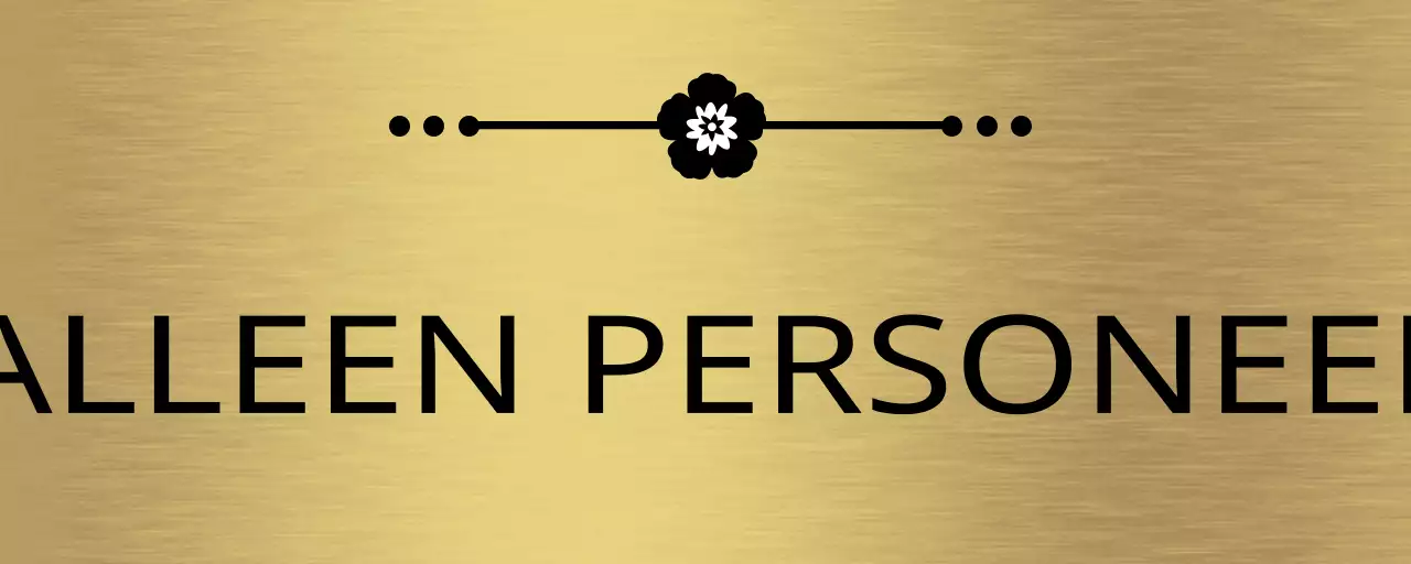 Eenvoudige plaatsaanduiding met zwarte namen van personeelsgebieden en bloemrijke lijnillustraties