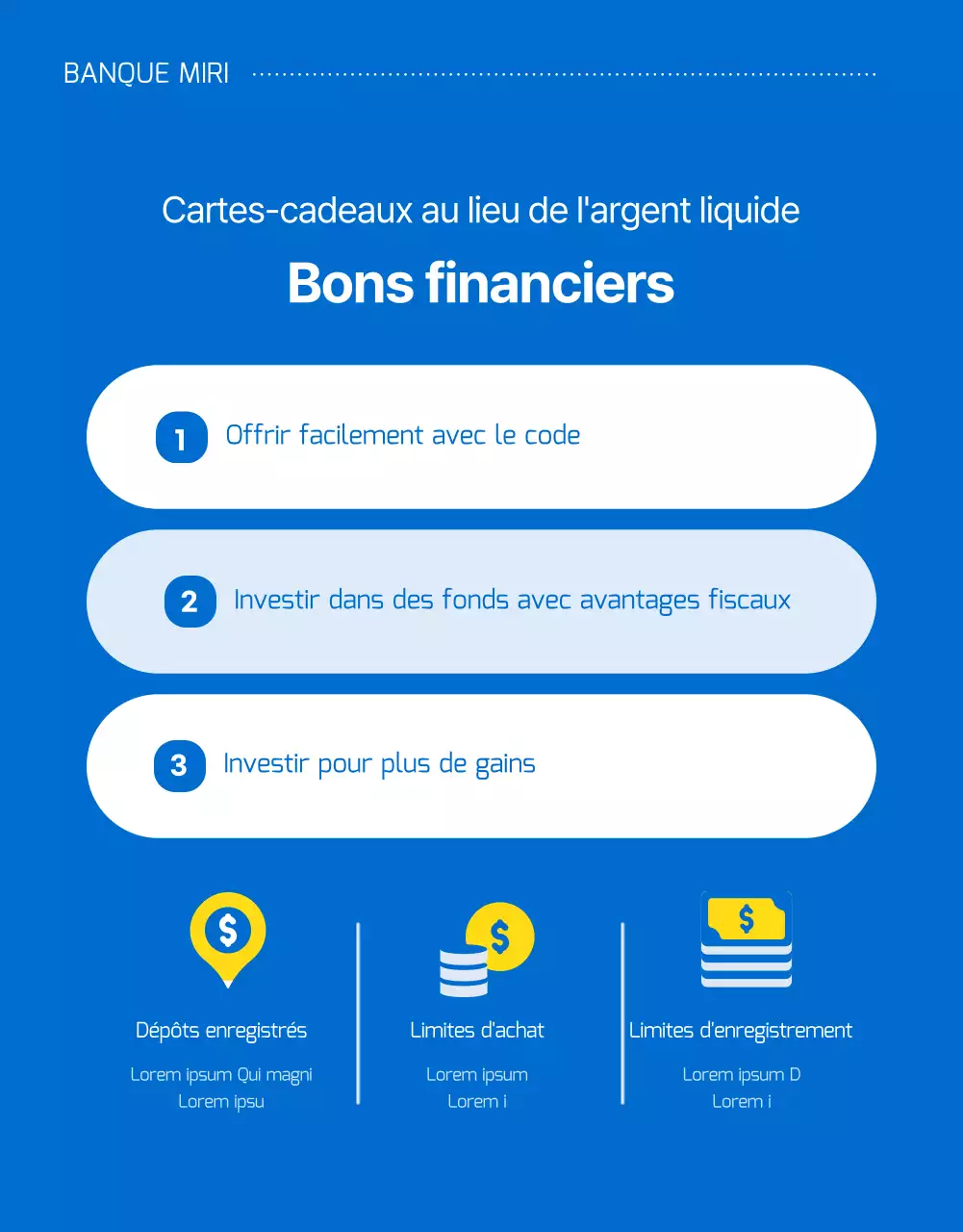 Evénements relatifs aux instruments financiers sur titres avec des points bleus et jaunes