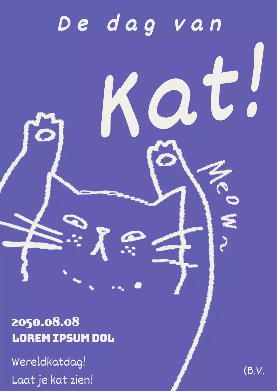 Paarse Kattendag poster
