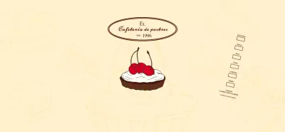 Promocione e informe a los cafés con un emotivo logotipo en marrón rojizo y amarillo pálido